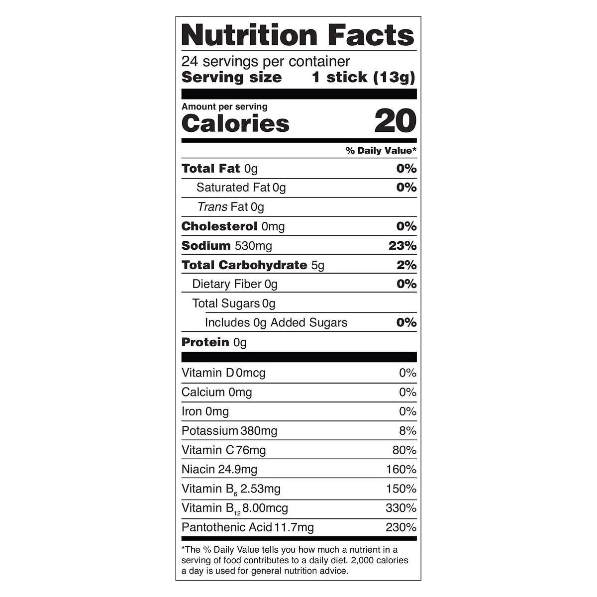 Liquid I.V. Hydration Multiplier, 24 Individual Serving Stick Packs in Resealable Pouch, Sugar Free Lemon Lime