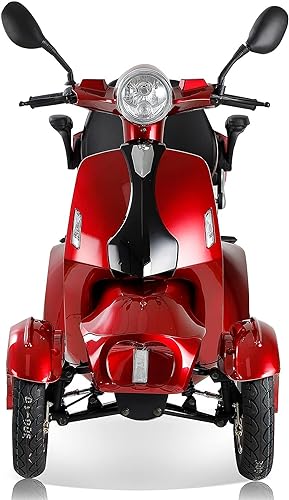 ccko Folding Mobility Electric Scooter 60V 800W Powerful Motor,Mobility Scooters for Adults,4 Wheel Portable Power Travel Scooters,30 Miles Long Range Electric Powered Wheelchair Device (Red)