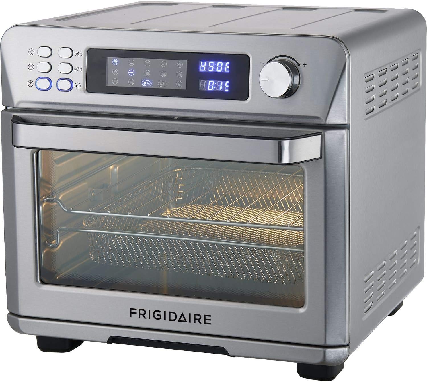 Frigidaire EAFO111-SS Air Fryer Oven, Digital, 26 Quart 10-in-1 Countertop Toaster Oven & Air Fryer Combo - Grill, Rotisserie, Dehydrator, Pizza Oven, & More, Stainless Steel,Silver
