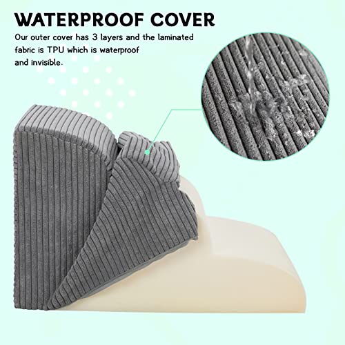 Dog Stairs & Steps for High Beds, 2 Steps High Density Foam Waterproof Dog Ramp for Small Dogs and Cats, Pet Stairs with Removable Washable Cover for Bed, Couch, Sofa and Car (H: 11.8