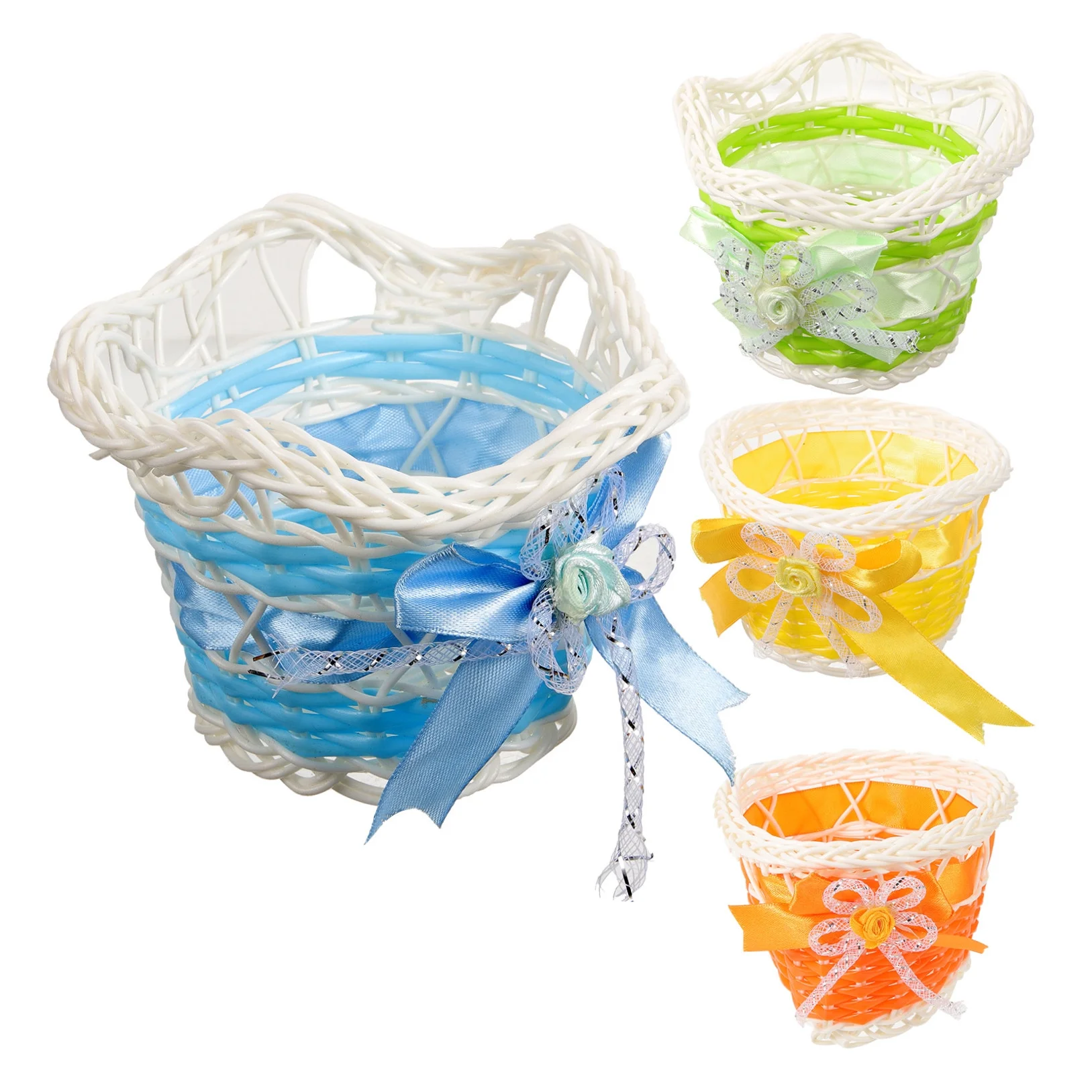 4 Pcs Rattan Flower Basket Living Room Pot Artistic