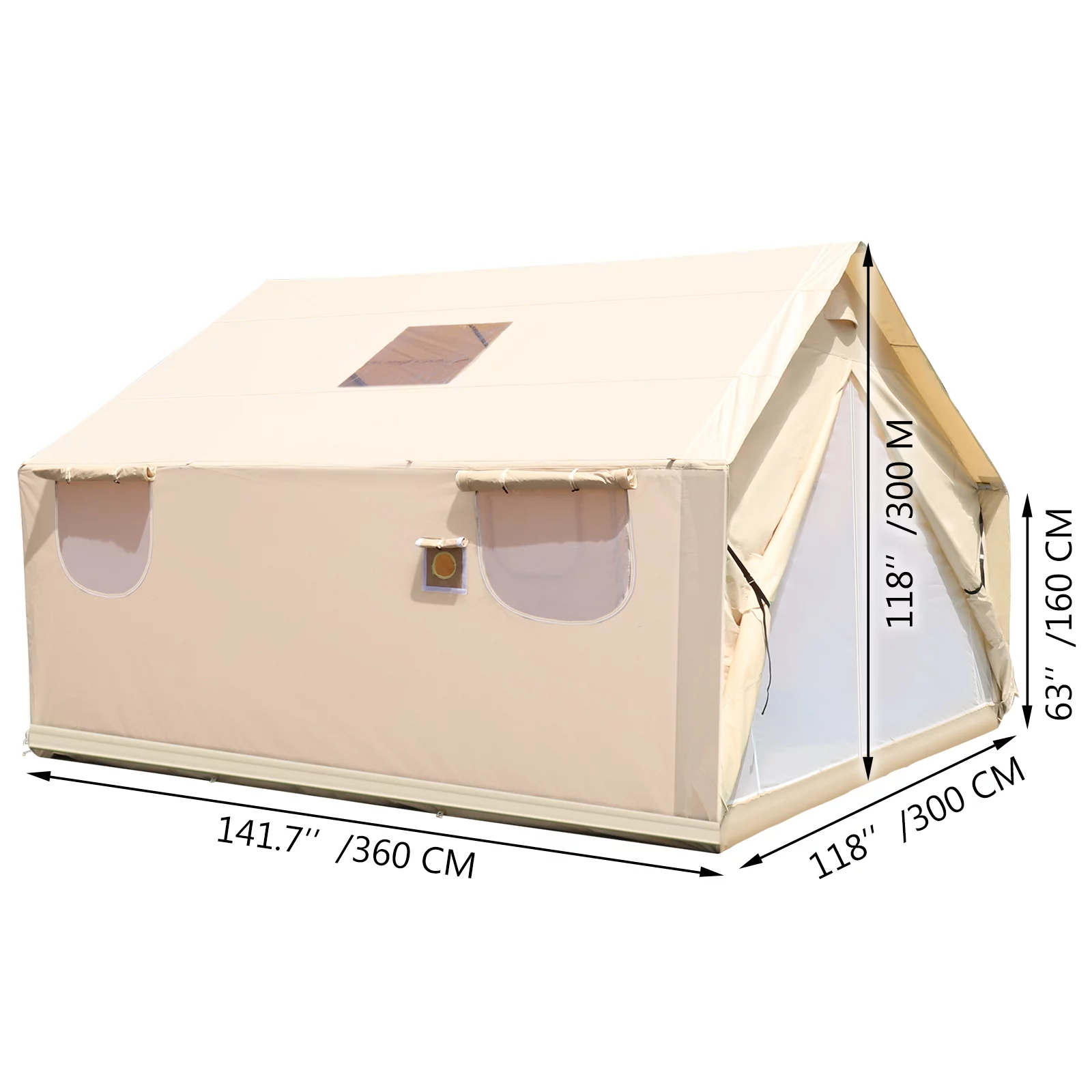 VEVOR Canvas Wall Tent 10x12ft, Wall Tent with PVC Storm Flap, Large Canvas Wall Tent Waterproof, Camping Canvas Tents with Stove Hole for 6-8 People Outdoor Camping Hiking Party Hunting