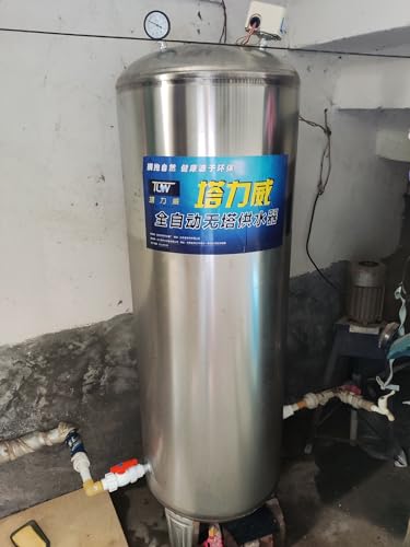15 25 40 50 65 80 100 130 185 Gal Pressure Tank Stainless Steel/ Water Pressure Tanks for Water/ Well Pump, Vertical Water Storage Bladder Containers for Pressurized Water System - with Mounting Kit (