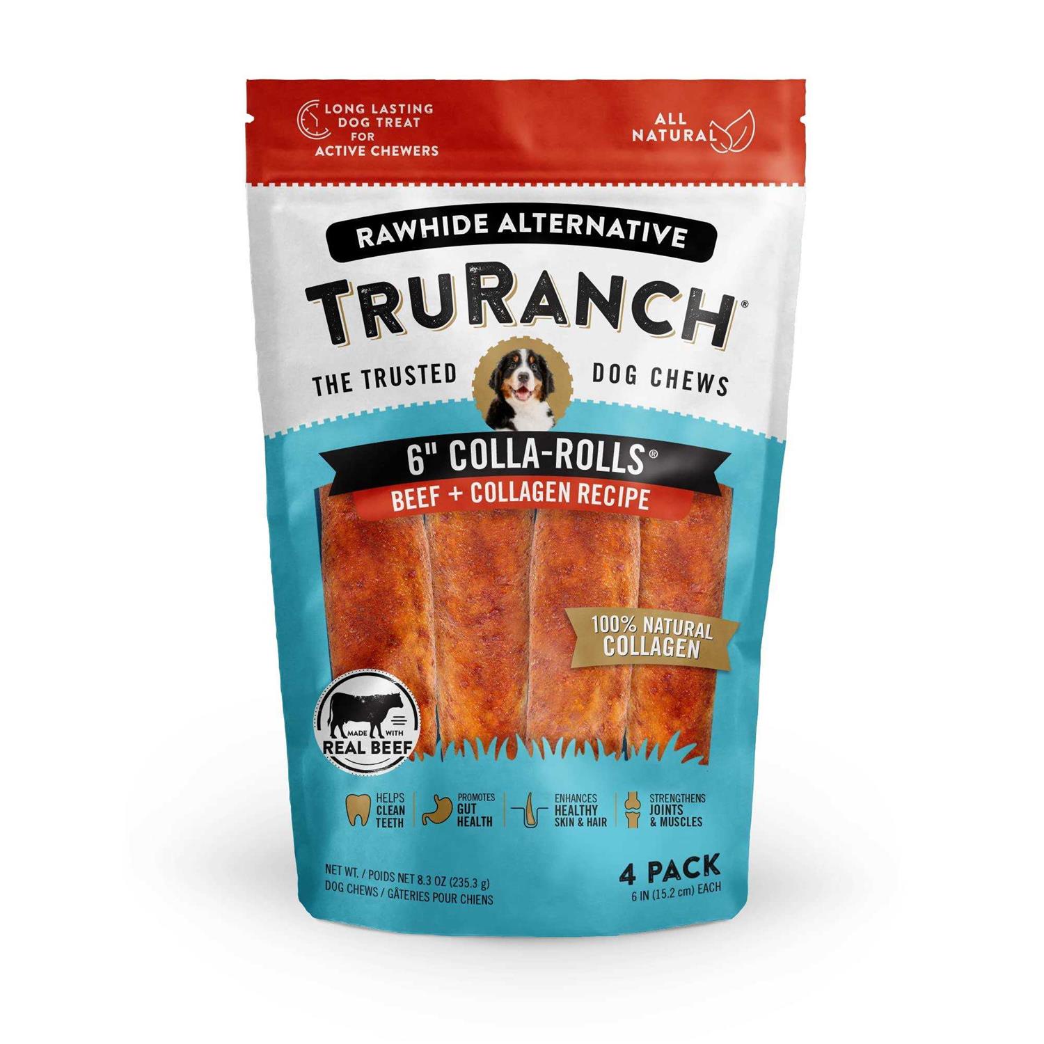 TruRanch 6 Colla-Rolls Beef + Collagen Recipe Dog Chews - Pet Supplies online store