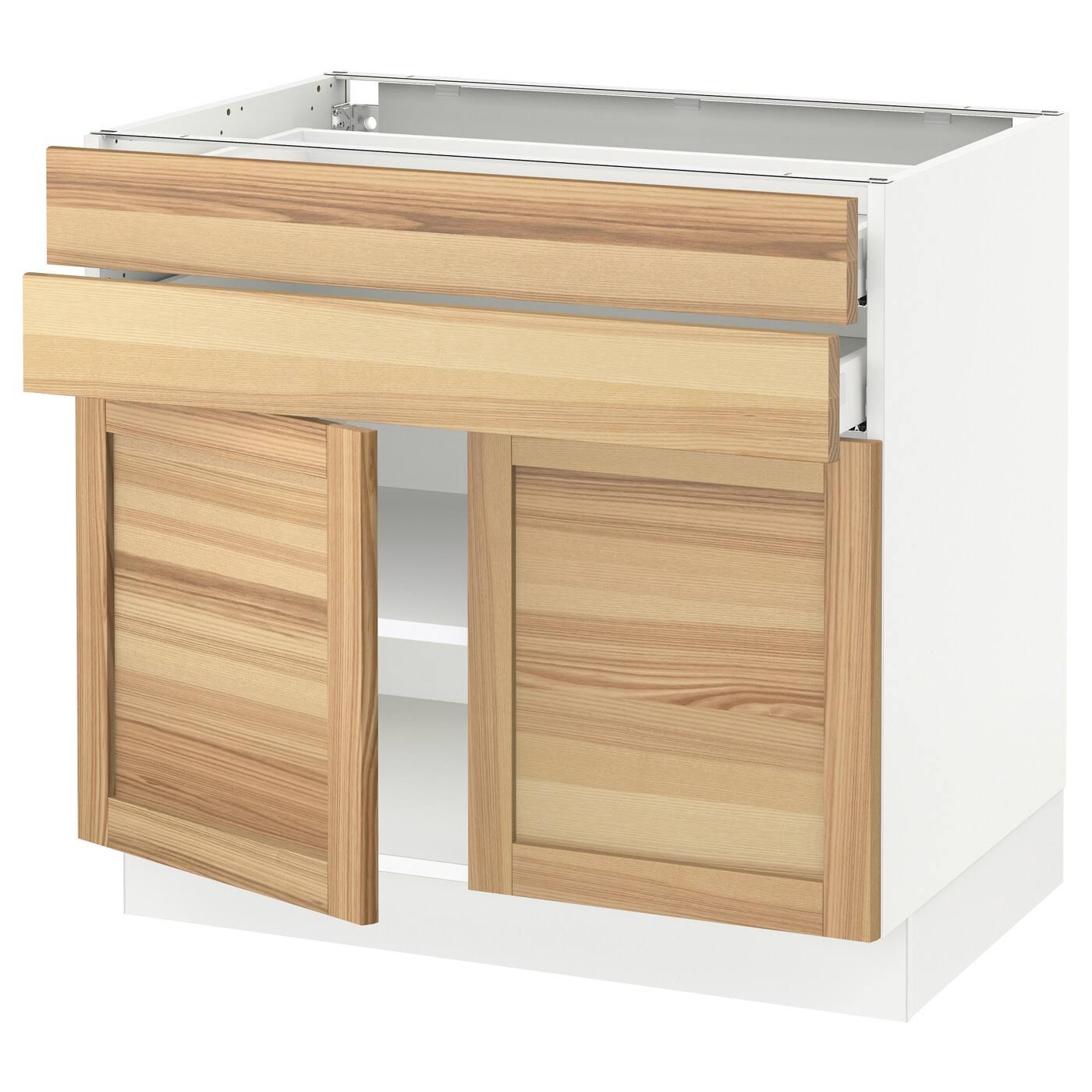 IKEA - SEKTION / MAXIMERA Base Cabinet W 2 doors/2 Drawers, white/Torhamn Ash, 36x24x30 19355393