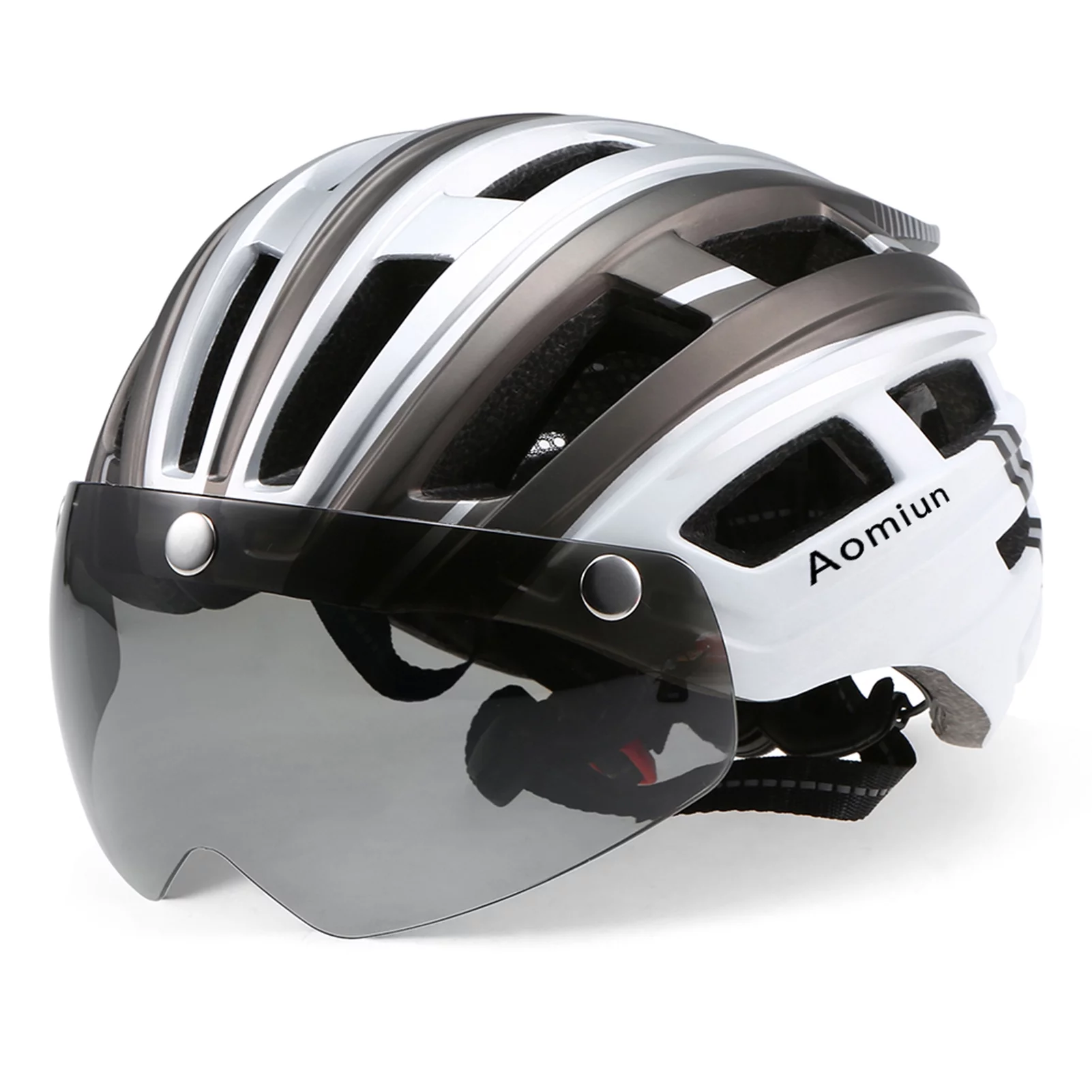 Apexeon Mountain Bike Helmet with Back Light, Detachable Visor - Aomiun Motorcycling Helmet for Men Women