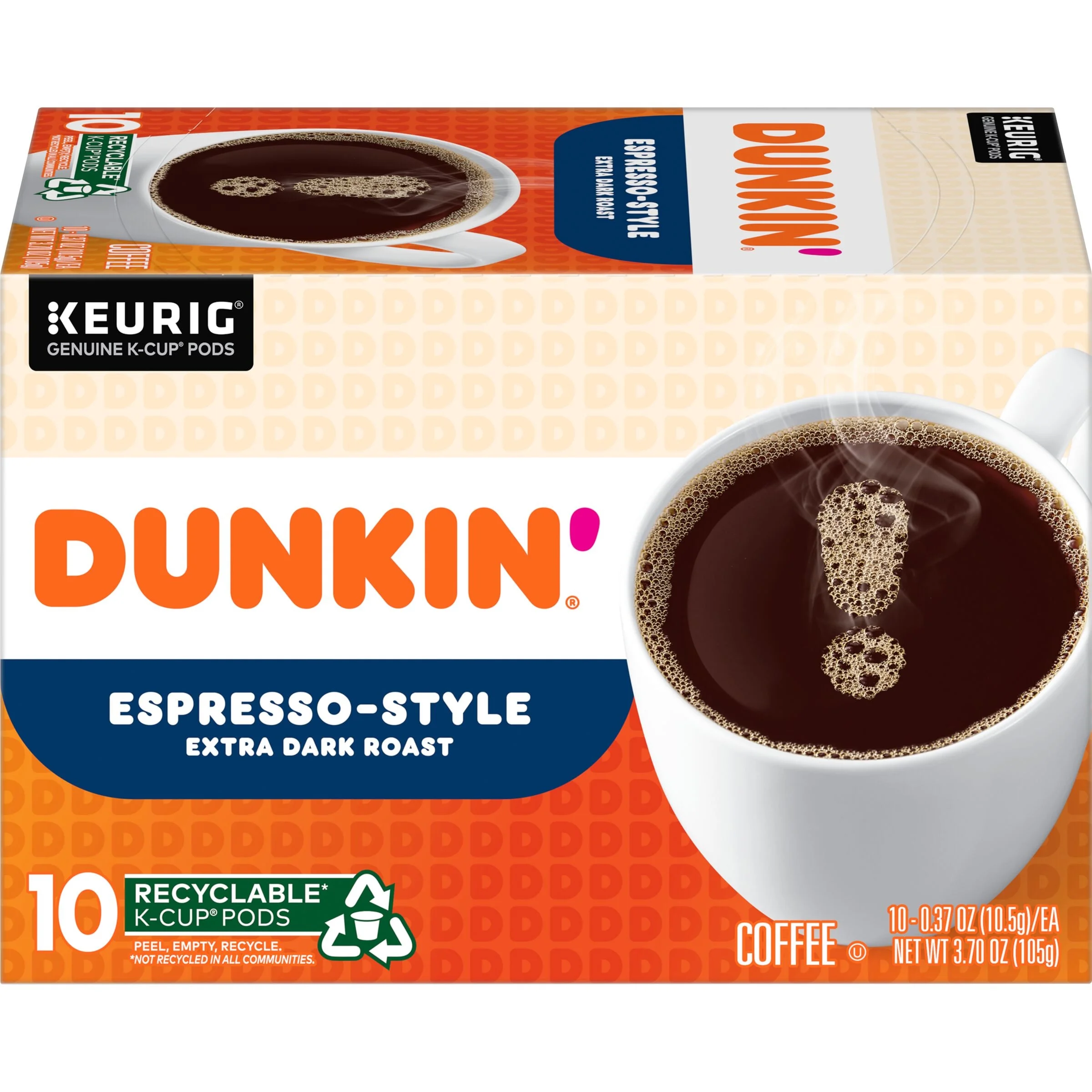 Dunkin' Espresso-Style K-Cup Coffee Pods, 60 Count