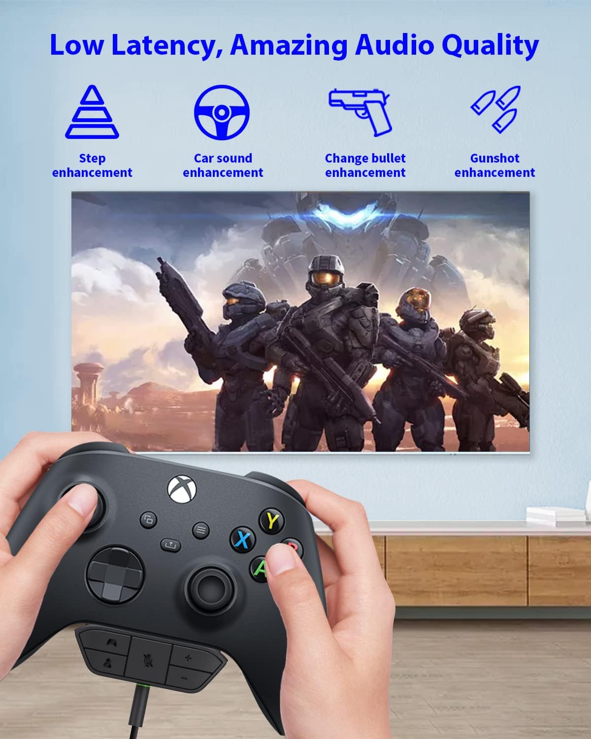 Stereo Headset Adapter for Xbox One, Xbox Headset Adapter, Xbox One Headset Adapter, Adjust Audio Balance (model 2)