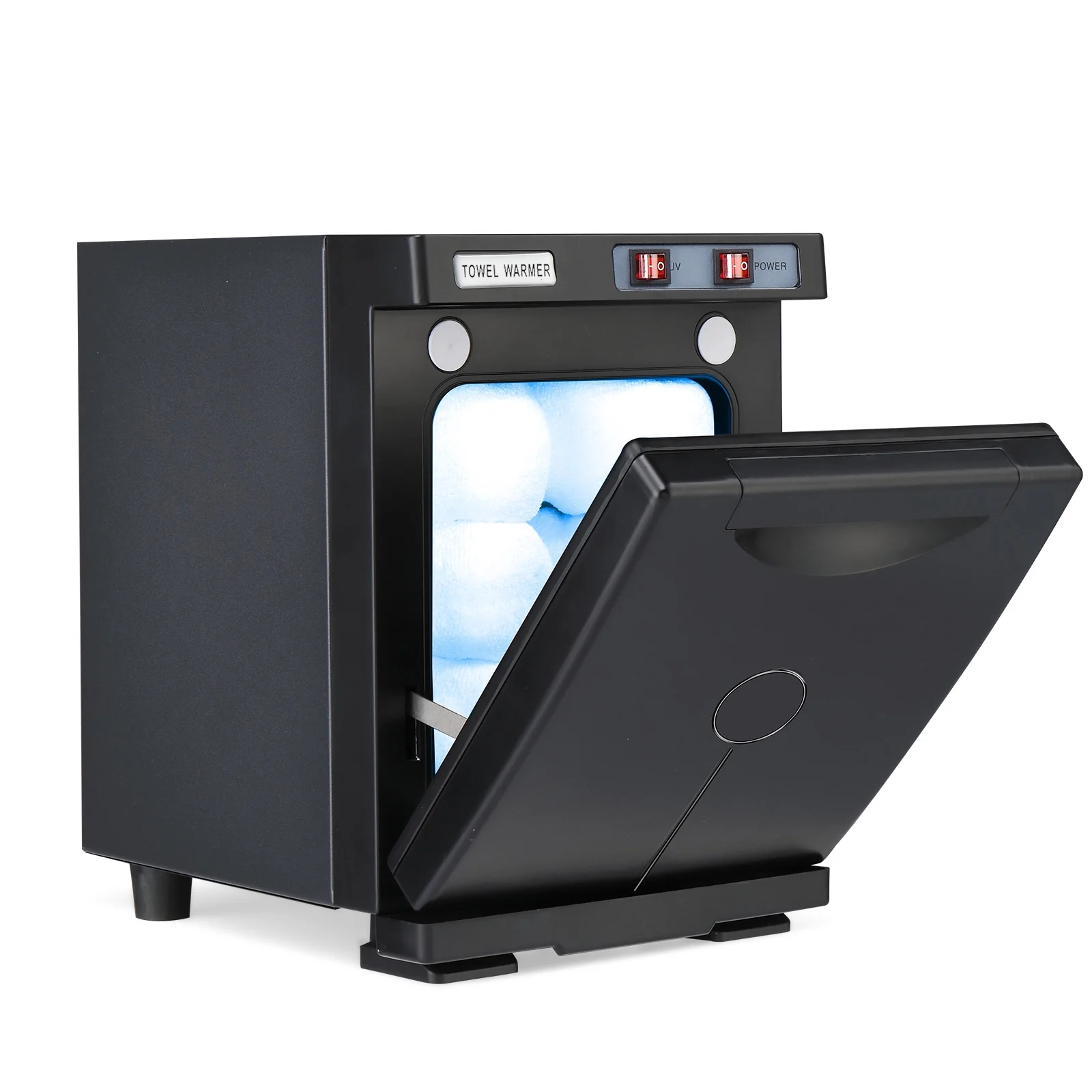 5L Hot Towel Warmer UV Sterilizer Cabinet Beauty Salon Nail Facial Health Capacity 10-15 Towels, Black Finish