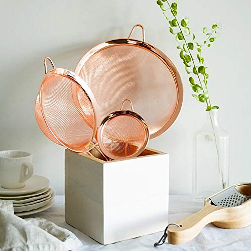 Stainless Steel Fine Mesh Oil Strainer Golden Flour Sifter Sieve Colanders Flour Coffee Mesh Filter Baking Tools Kitchen Bakware