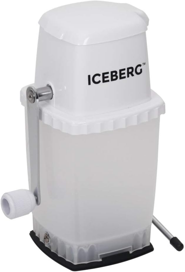 Iceberg Ice Crusher with Stainless Steel Blades and Suction Base, Manual Hand Crank Ice Breaker for Creating Drinks, BPA Free Portable Ice Crusher for Ice Platters, Coctails, and Much More