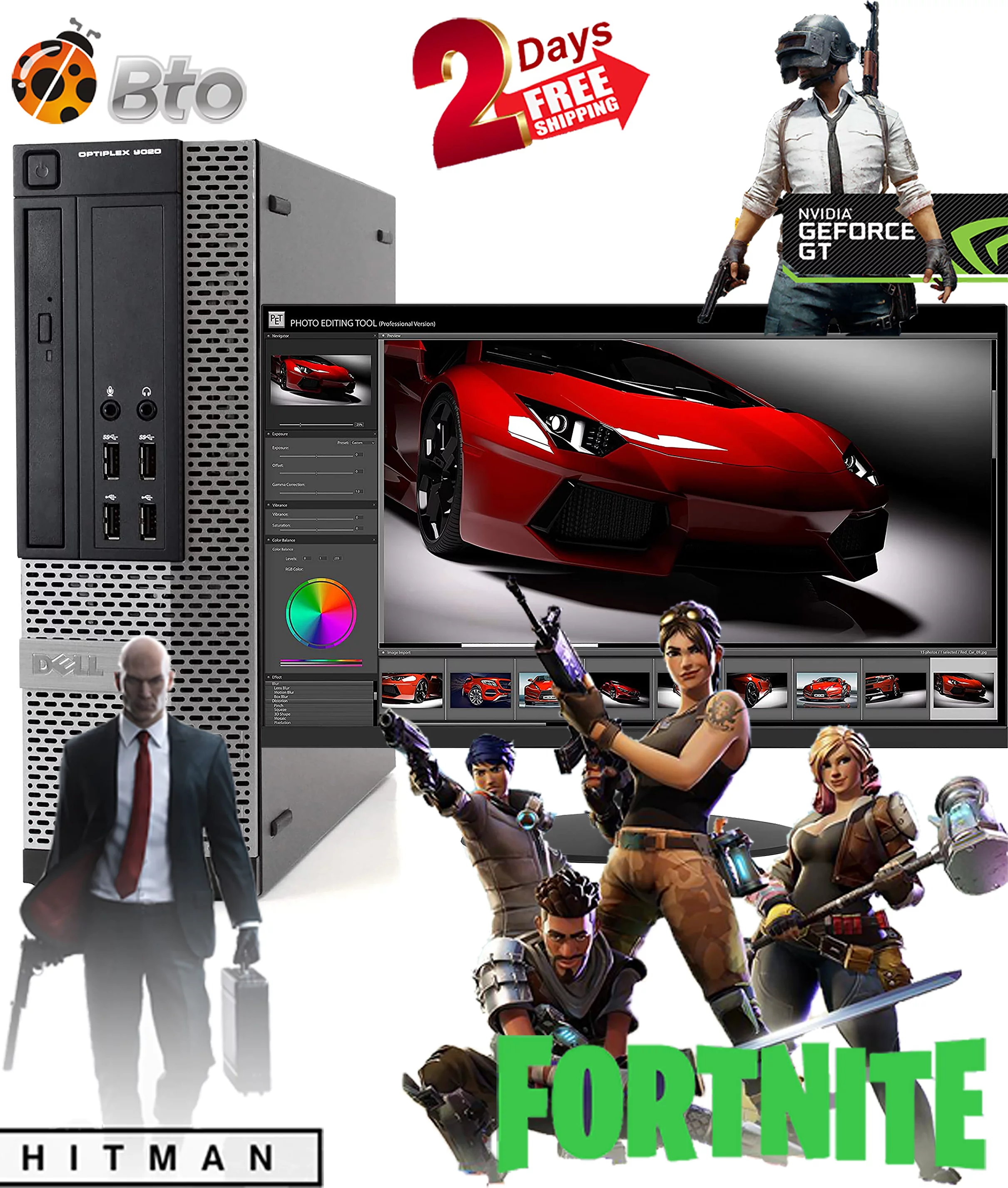 Restored Gaming Dell Desktop SFF Computer PC Intel Core i54th Gen. Processor 16GB Ram, 500GB HDD, Nvidia GT 1030 DDR5, 19