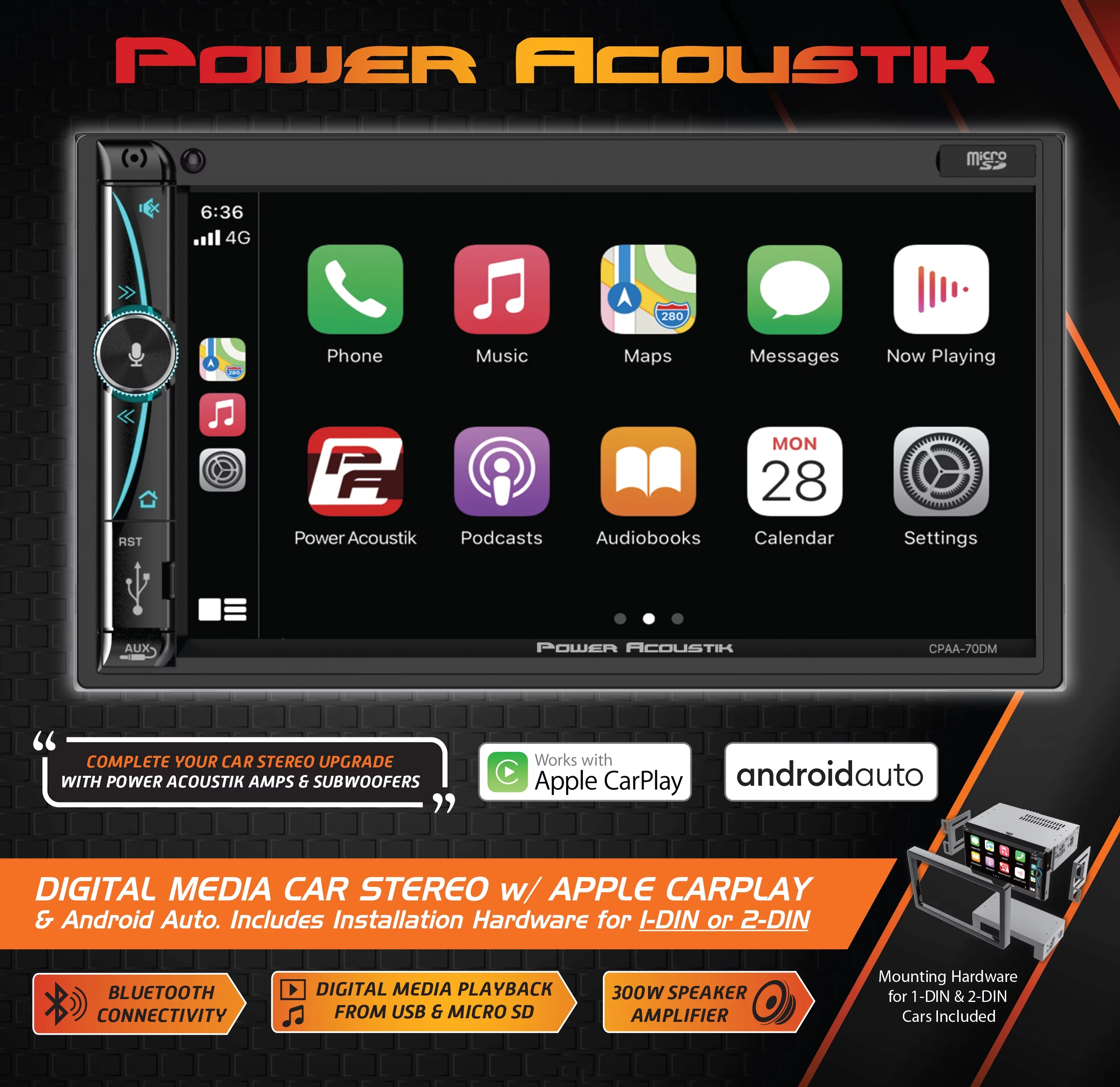 Power Acoustik Car Stereo Bundle: 7