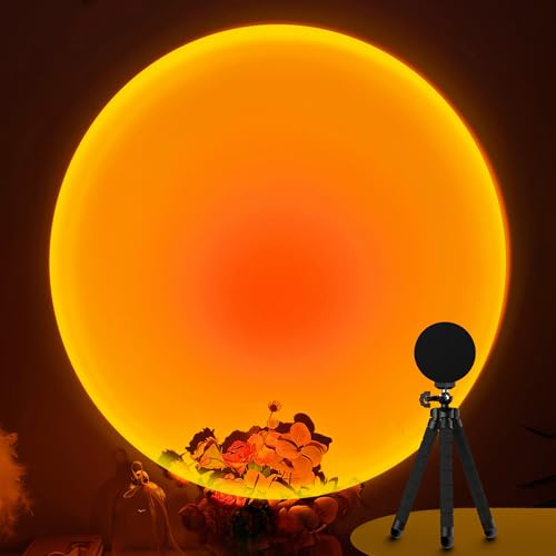 Sunset Lamp Projector Multicolor Changing LED Projection Lamp,Switch Button and APP Control 360 Degree Rotation Sunlight Lamp for Bedroom, Photography, Party, Tiktok Live, Room Decor