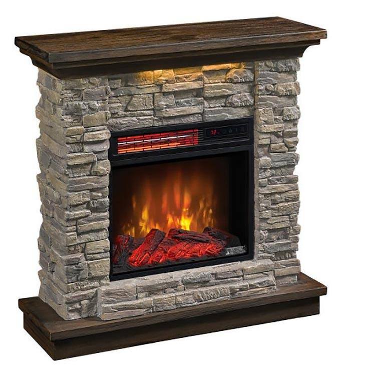 Duraflame Electric Fireplace Wall Mantel - Smoky Gray Stone