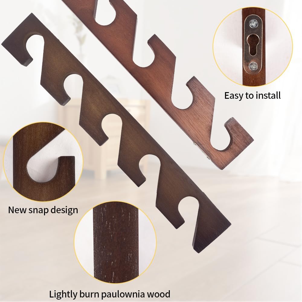 3 Pcs Hat Rack for Baseball Caps, Wall Mounted Wooden Hat Storage Organizer Hanger, Wall Vertical Hat Holder Caps Display Rack for Closet Door Bedroom Living Room Entryroom Laundry (Classic)