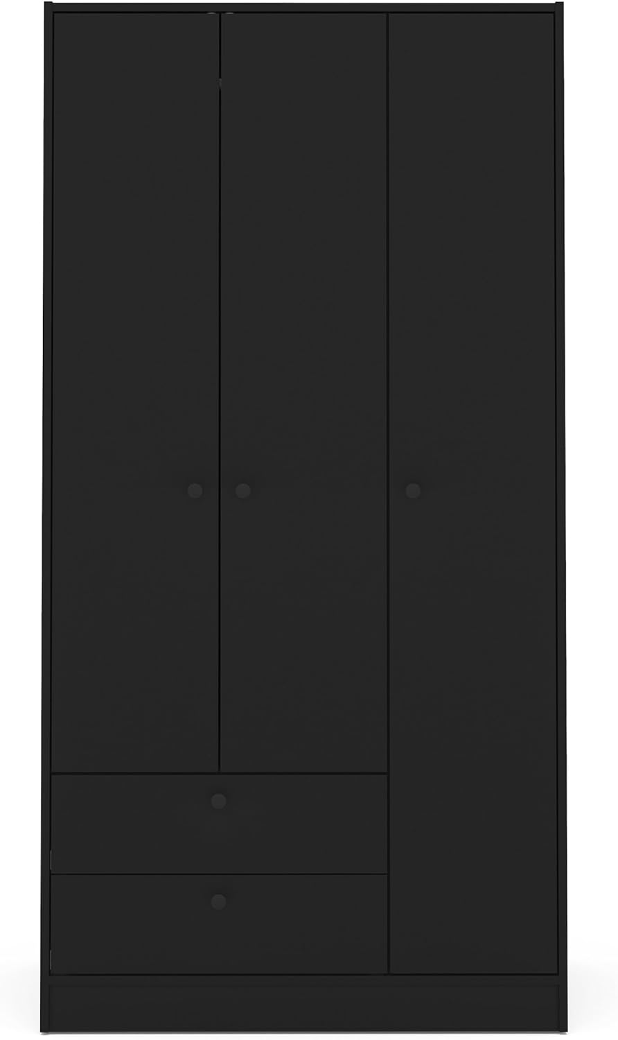 Denmark Engineered Wood 3-Door and 2-Drawer Wardrobe in Black