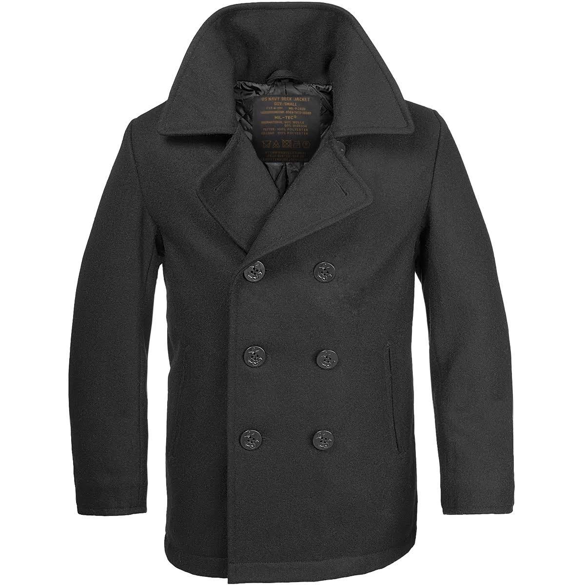 Mil-Tec US Navy Pea Coat Black Size 4XL