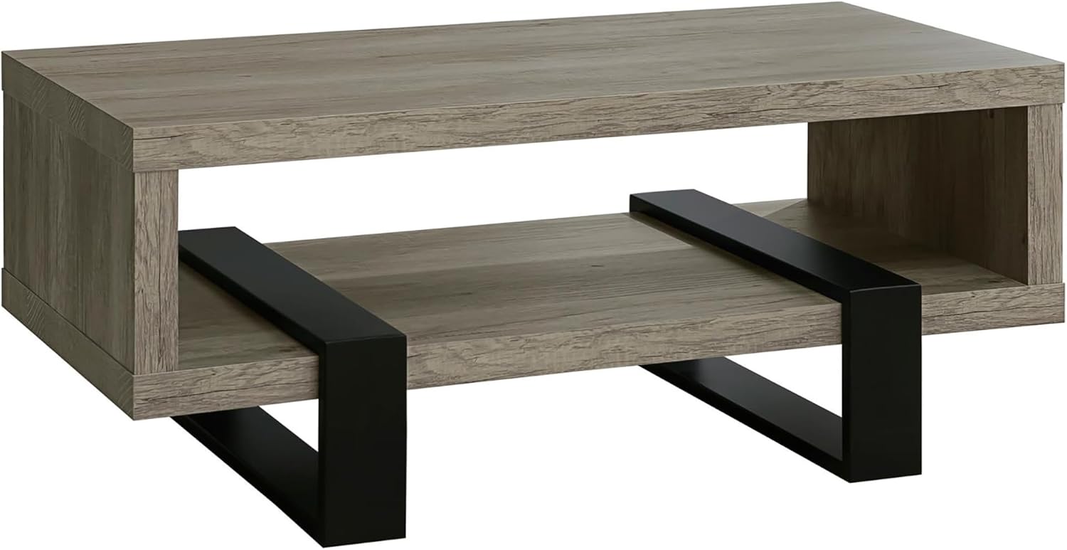 Grey Driftwood 1-Shelf Coffee Table