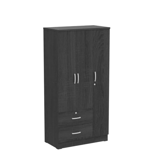 Better Home Products Symphony Wardrobe Armoire Closet with Two Drawers in Maple