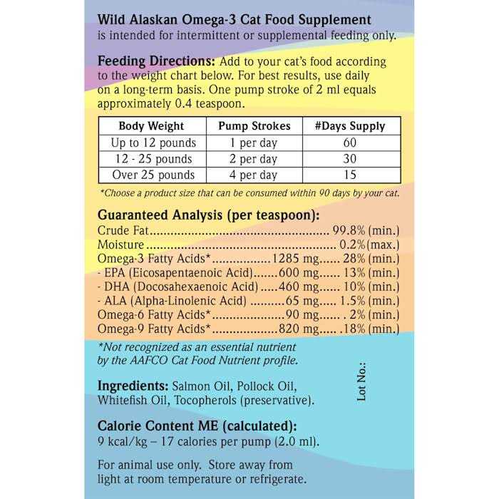 Wild Alaskan Salmon Oil Based Omega 3 Cat Food Supplement - Pet Supplies online store