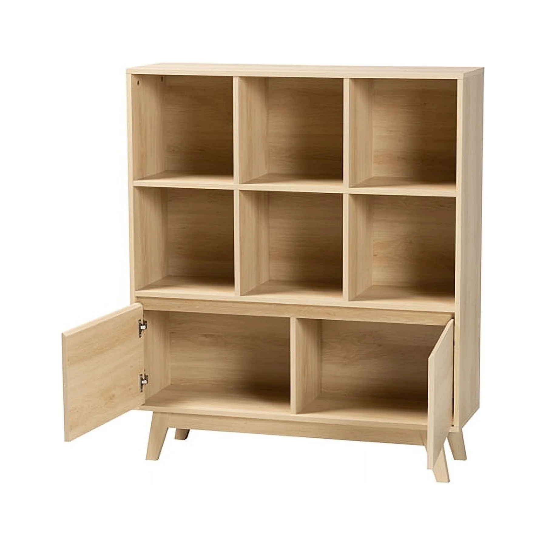 Baxton Studio Danina Japandi Oak Brown Finished Wood Bookshelf