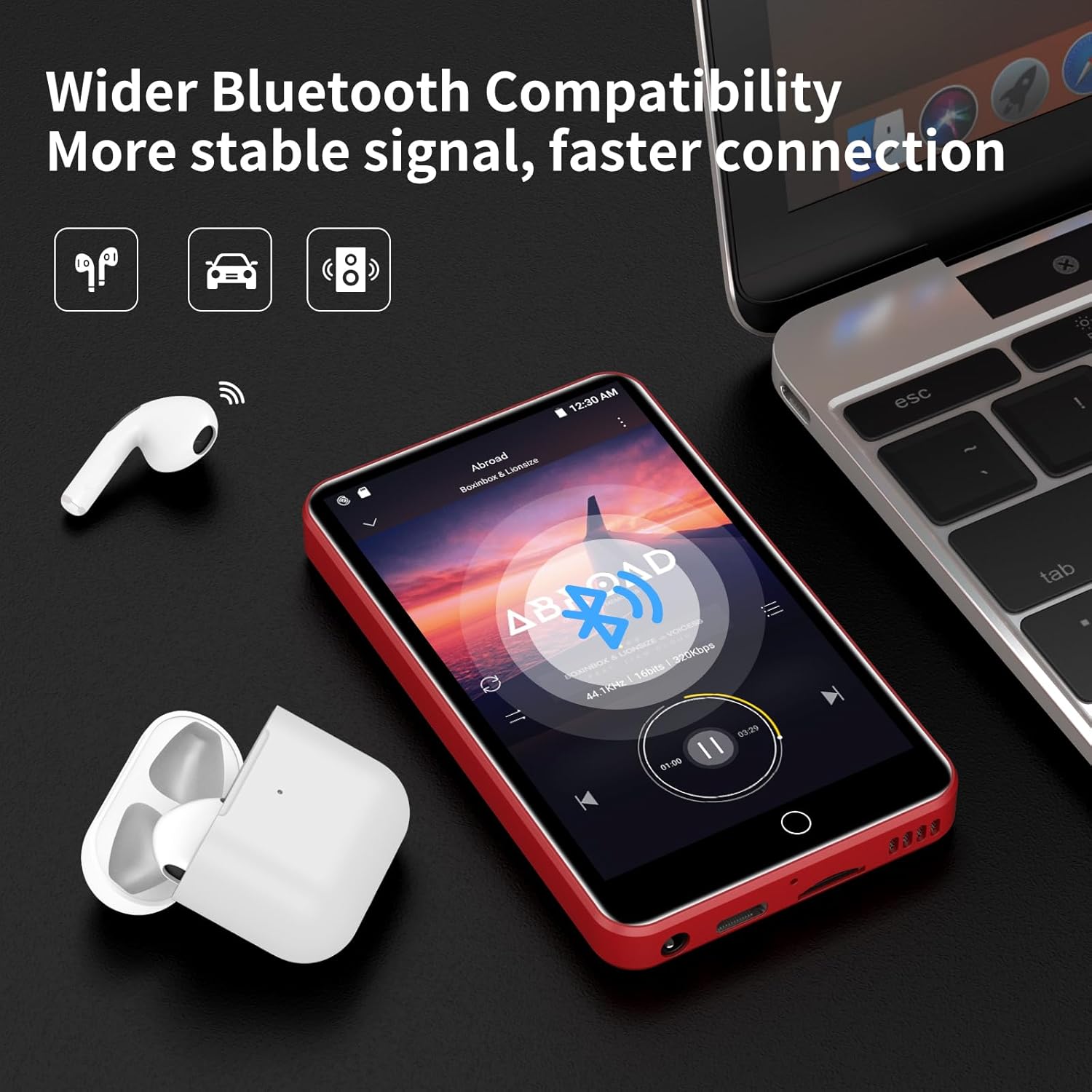 80GB MP3 Player with Bluetooth and WiFi, 4.0