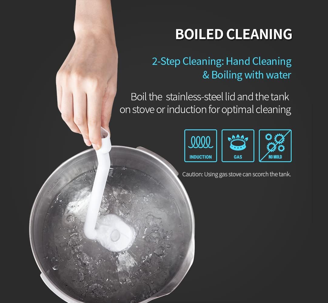 CarePod 31S Stainless Steel Ultrasonic Cool Mist Humidifier Whisper-Quiet Easy Clean for Large Room 1gal (4liter), Only 3 Washable Parts, Auto Shut-off, Reusable Filter Aroma Diffuser Pack of 2