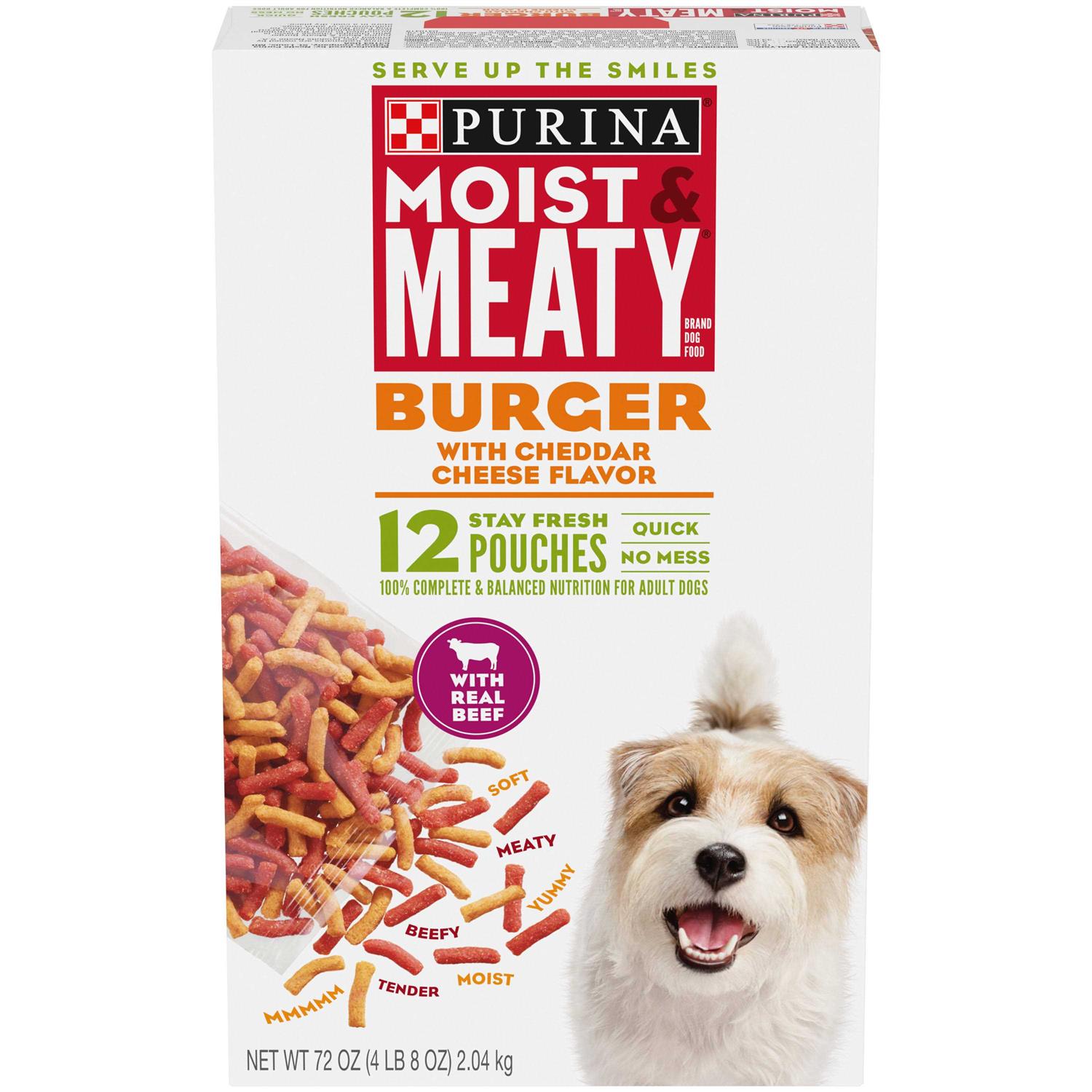 Purina Moist & Meaty Burger with Cheddar Cheese Flavor Dry Dog Food - Pet Supplies online store