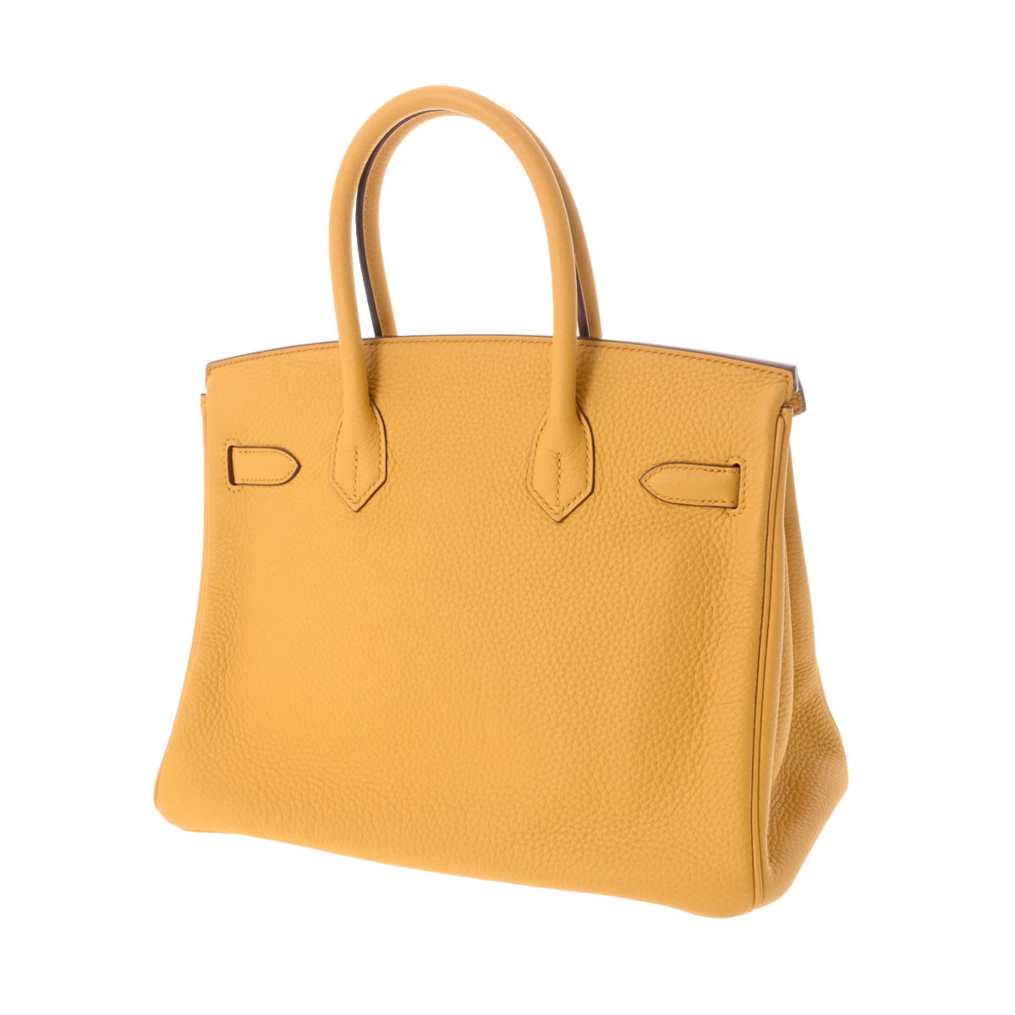 Pre-Owned HERMES Hermes Birkin 30 Jaune Ambre D Engraved (around 2019) Ladies Taurillon Clemence Handbag (Like New)