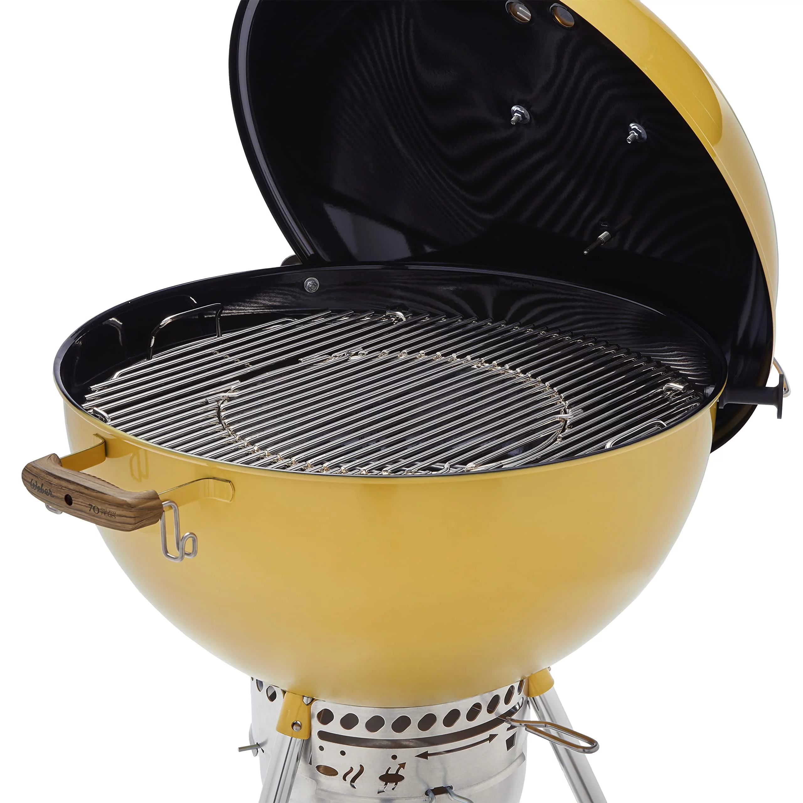 Weber 22 in. 70th Anniversary Kettle Charcoal Grill Hot Rod Yellow
