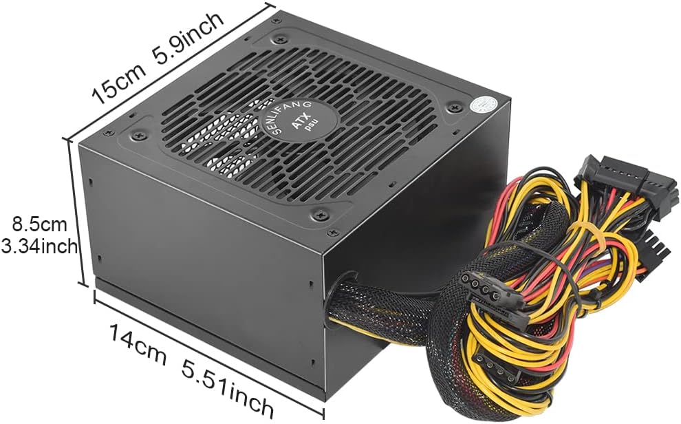 ATX 500W 12V 80 Plus Gold Certified, Non-Modular Active PC Power Supply with Auto-Thermally Controlled 120mm Fan