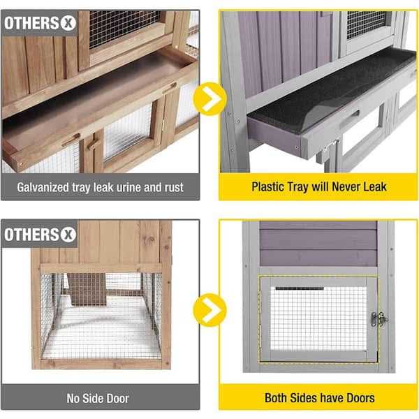 Aivituvin Rabbit Hutch Easy Combine with Second Bunny Cage AIR02 - Pet Supplies online store