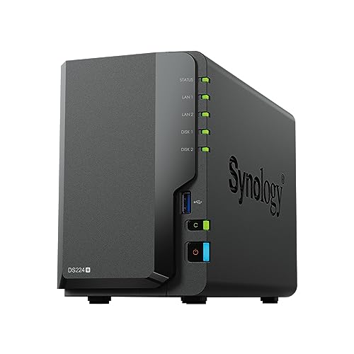Synology DS224+ 2-Bay Diskstation NAS (Intel Celeron J4125 4-Core 2.0 GHz 2GB DDR4 RAM 2xRJ-45 1GbE LAN-Port) 8TB Bundle with 2X 4TB WD Red Plus