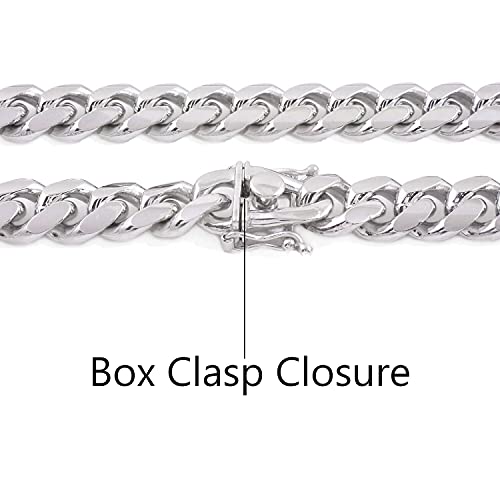 Savlano 925 Sterling Silver Solid Italian Miami Cuban Link Chain Bracelet for Men & Boys - Made in Italy Comes With a Gift Box