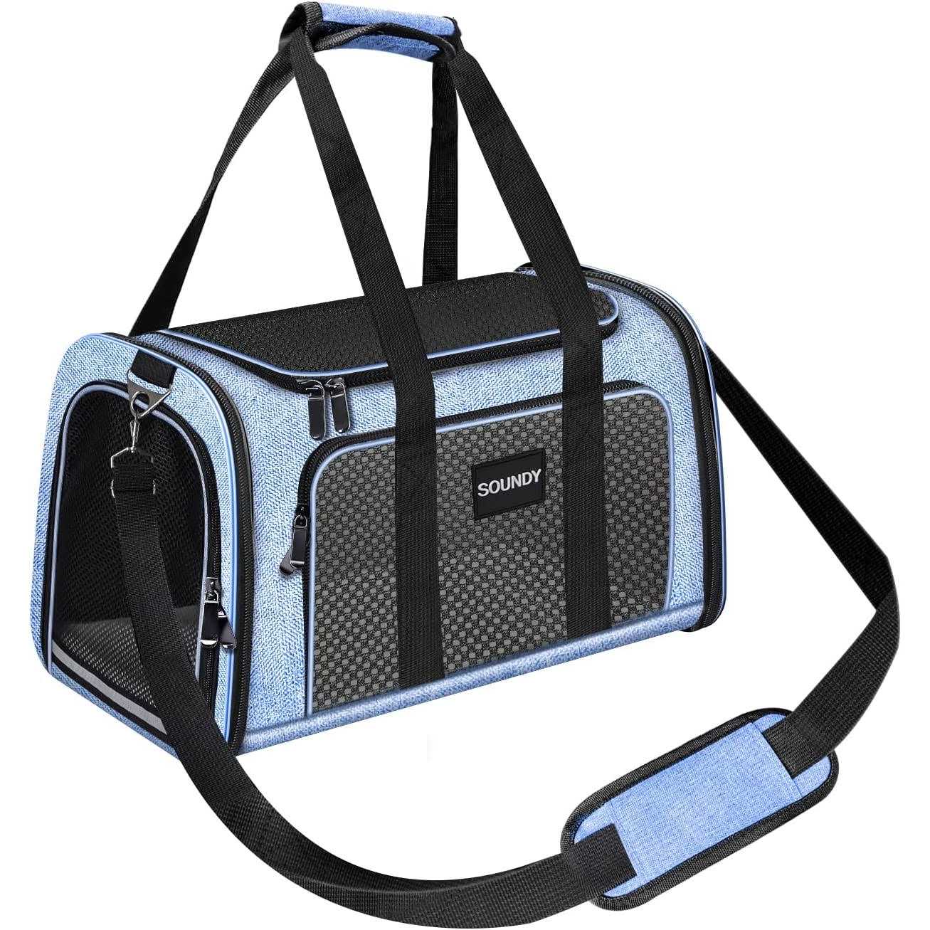Soundy Dog Carrier Cat Carriers Airline Approved Pet Carrier for Small Medium Dogs Cats Puppies Collapsible Soft Sided Travel Puppy car - Pet Supplies online store