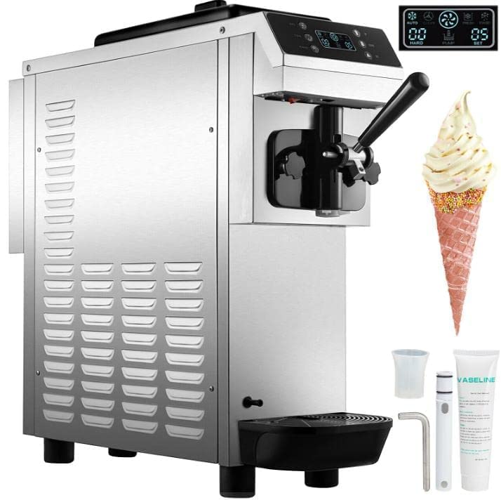 VEVOR Soft Serve Ice Cream Machine for home,3.4 Gal/H Commercial Machine,Single Flavor Ice Cream Maker,1200W Countertop Yogurt Maker Machine for Party,Restaurant Snack Bar
