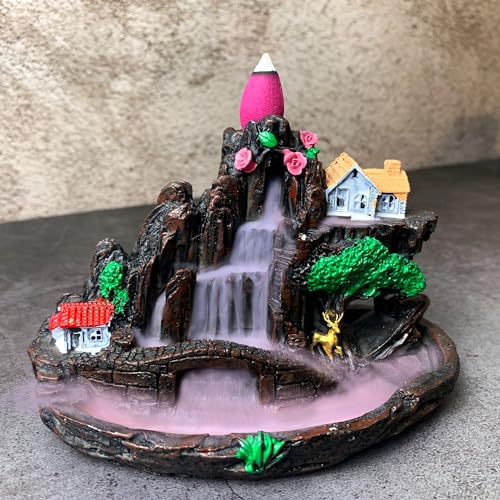 Incense Holder 1pc Resin Reflux Incense Holder Fairy Mountain Elegant Realm Incense Burner, Suitable for Home, Office Incense Burner Ornaments Incense Burner