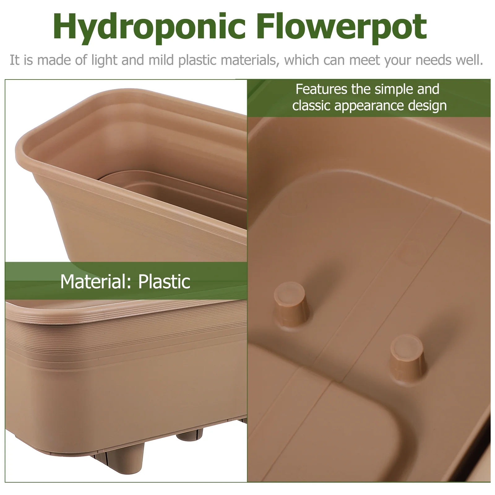 Rectangular Plant Pots Planter Easy to Operate Flowerpot