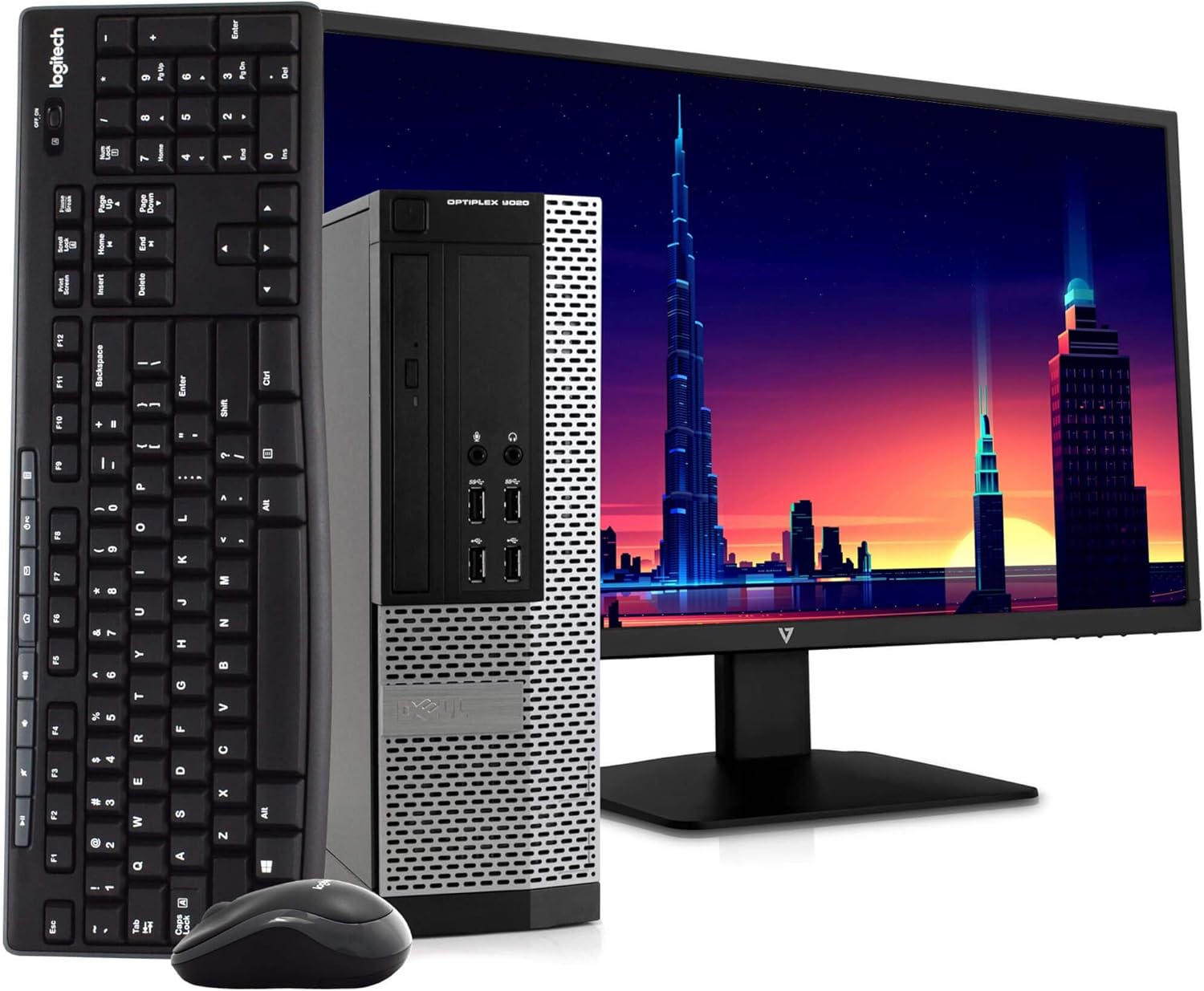 Dell Optiplex 9020 Desktop Computer PC, Intel Quad-Core i5, 500GB SSD Storage, 8GB DDR3 RAM, Windows 10 Home, DVD, WiFi, New 24in Monitor, Wireless Keyboard and Mouse (Renewed)