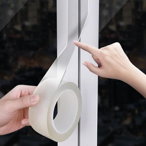 2-Inch x 38 Yards,Transparent Window Weather Sealing Tape, Clear Window Draft Isolation Sealing Film Tape- No Mess Seal Kit, Wood-Safe, Removes Cleanly (2”x38Yds)