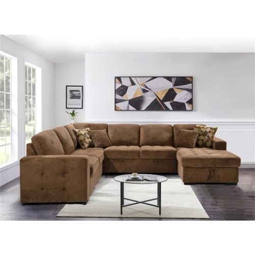Oversized Sectional Sofa with Storage Chaise, U Shaped Sectional Couch for Large Space Dorm Apartment