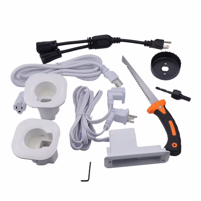 In Wall Cable Management Kit for TV & Soundbar-Cord Concealer & Power Kit - Powers Devices & Hides All Cables US Plug