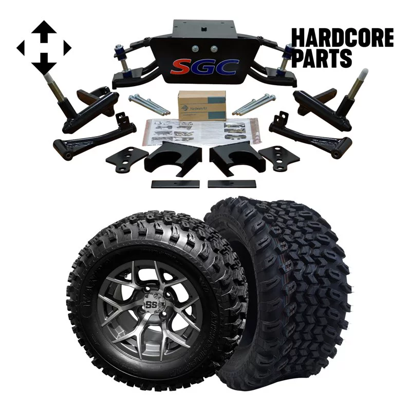 Hardcore Parts 6” Heavy Duty Double A-Arm Suspension Lift Kit for Club Car DS Golf Cart (2004.5-Up) with 12
