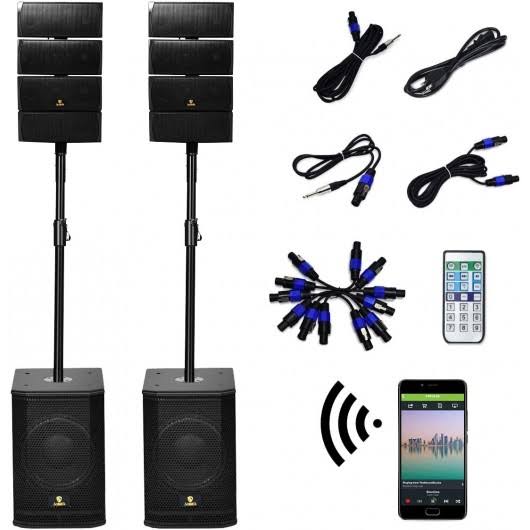 12 inch 4000Watt Powered PA Speaker Combo Set