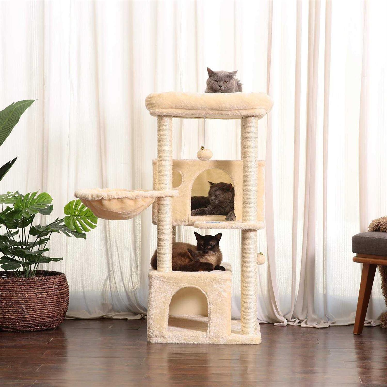 Hey-brother Cat Tree,Multi-Level Cat Condo for Large Cat Tower Furniture with Sisal-Covered Scratching Posts - Pet Supplies online store