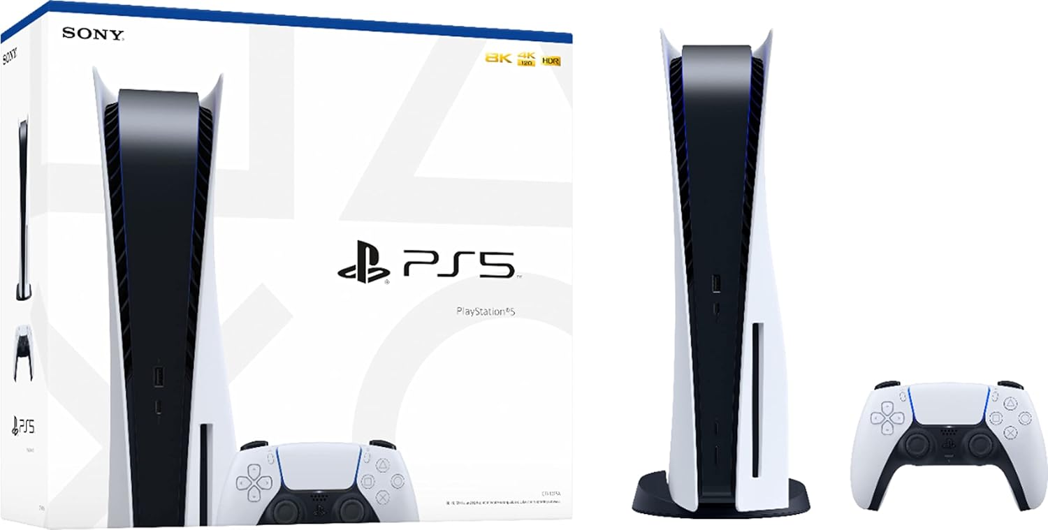 Playstation 5 Disc Version PS5 Console - 4K-TV Gaming.120Hz 8K Output, 16GB GDDR6, 825GB. SSD, WiFi 6, Bluetooth `5.1