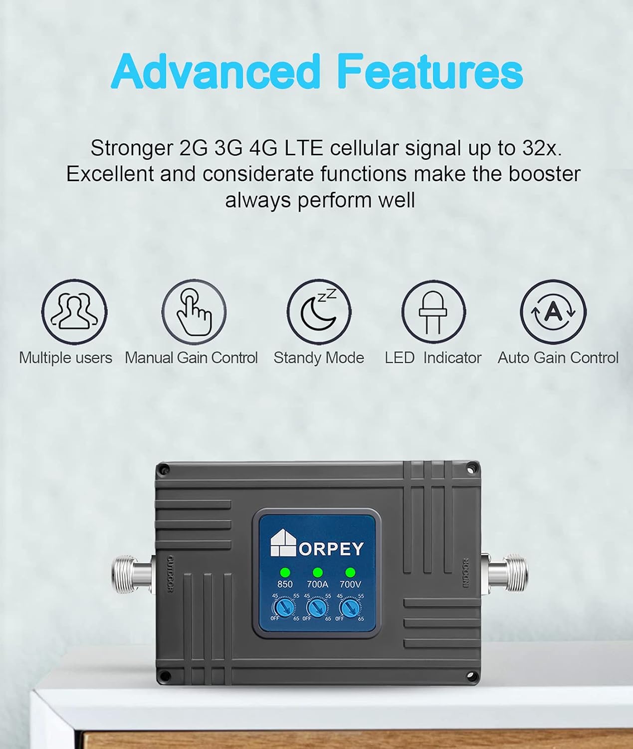 ORPEY Verizon Cell Phone Signal Boosters 5G 4G LTE Up to 5,500 sq.ft, Cell Booster for Home - App Assisted Install, Cell Booster Band 5/12/13/17 for AT&T, T-Mobile, Sprint & More | FCC Approved