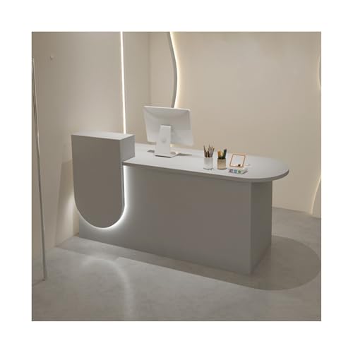 Small Reception Desk with Counter, Front Desk Reception Counter, Modern Counter Table Reception Room Table Office Front Desk for Checkout Lobby, Salon, Store Shop, Beauty Salon(Natural,90*60*100cm)