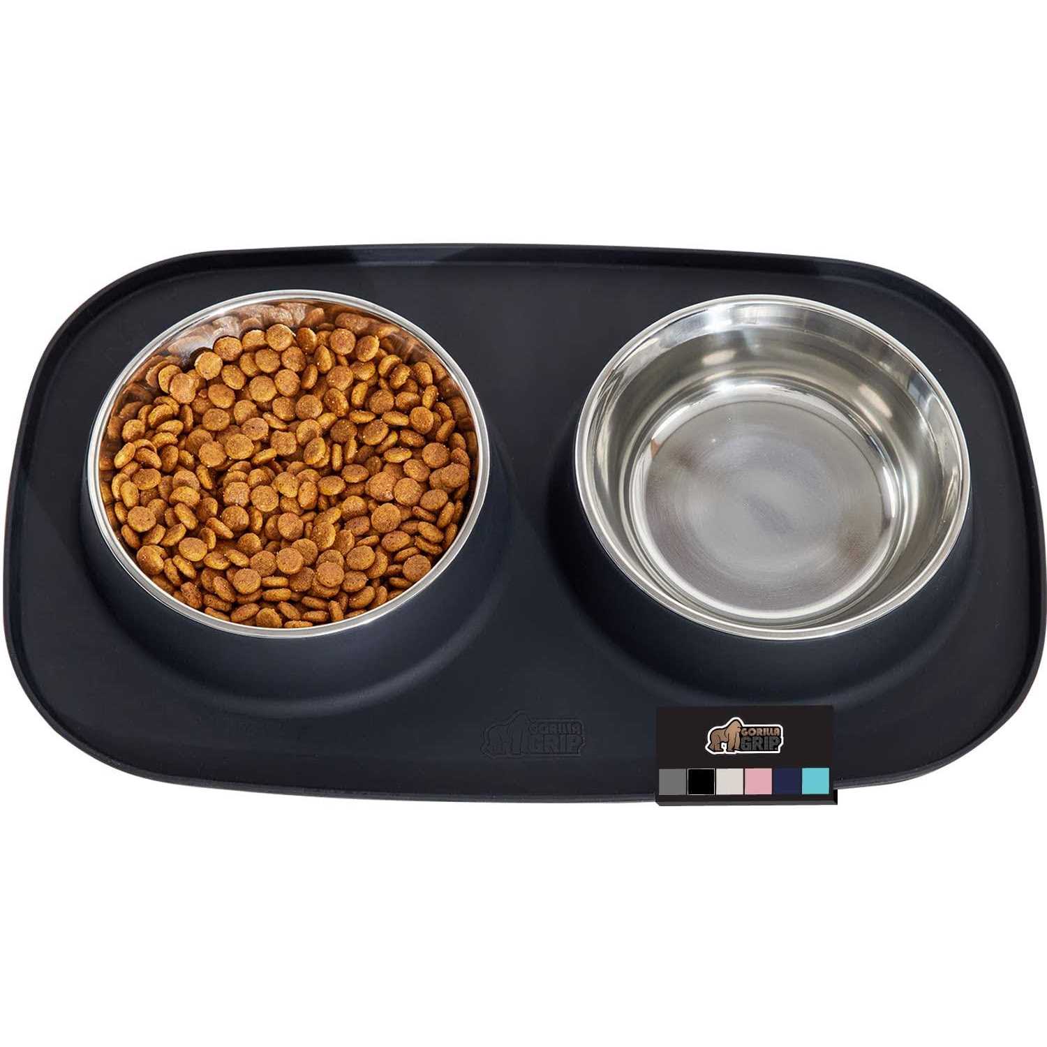 Gorilla Grip 100% Waterproof BPA Free Cat and Dog Bowls Silicone Feeding Mat Set - Pet Supplies online store